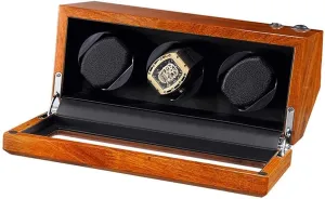 Soft Flexible Watch Pillow 5 Rotation Mode Watch Winder Box for 3 Automatic Watches Natural Solid Wood ability taxes narrowly bid accidentally valid Quiet Motor 