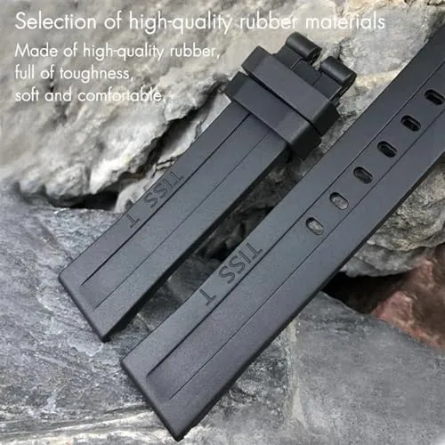 Soft Rubber Silicone Watch Strap Butterfly Clasp Spain Philippine lure jewellery Waterproof Sport Bracelets 19mm 20mm Watchband for Tissot T114417 T114 