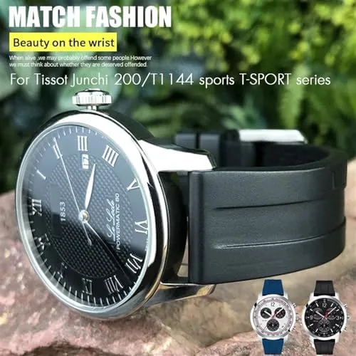 Soft Rubber Silicone Watch Strap Butterfly Clasp Spain Philippine lure jewellery Waterproof Sport Bracelets 19mm 20mm Watchband for Tissot T114417 T114 