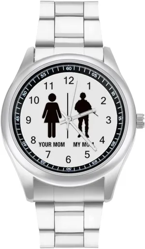 Soilder Stainless Steel Strap Simple kernel Business Watches for Men Easy Reader Work Casual Watch Your Mom My Mom 