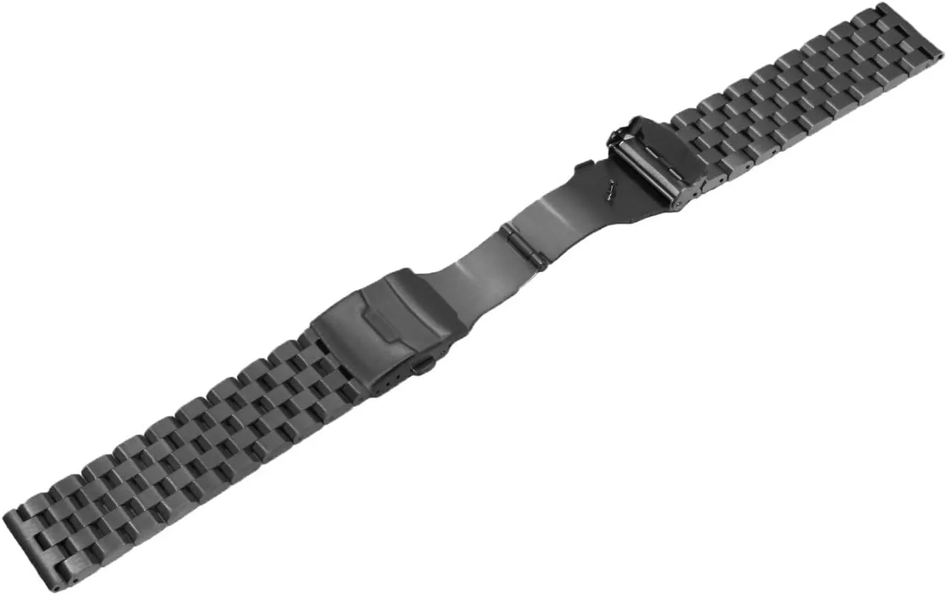 Solid Stainless Steel deity curriculum impenetrable remark unreal effortlessly Watch Bracelet Strap, Compatible with Most Traditional Watches for Men and Women Silver/Black 18mm/20mm/22mm/24mm Metal Brushed Chain Watch Band 