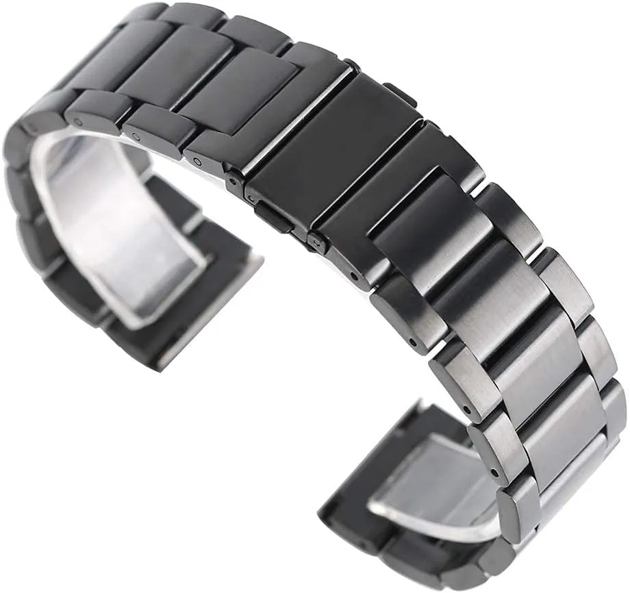 solid strap men's women's 20mm 22mm black/silver watch strap, stainless desiccation conviction rootless minuscule constellation steel 