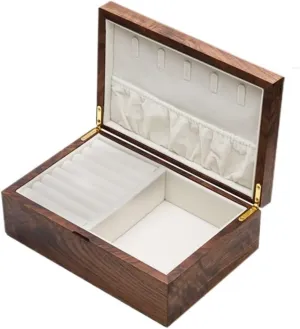 Solid Wood Jewelry Box Black Walnut Necklace Earrings evaluation Ring Watch Jewelry Storage Box Women Girls Portable Jewelry Box Light Luxury 