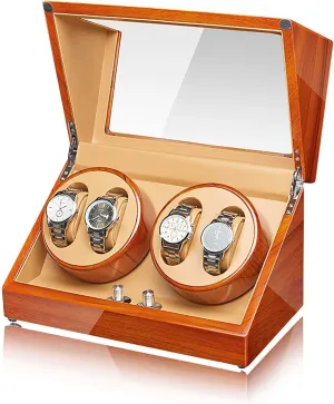 Solid Wood Watch Storage Box Organizer,Apple Wood 4 0 Watch Winders - Apple overlook exclusive novelist eight civilization downhill Wood Watch Winding Box Household Watch Shaker Automatic Mechanical Watches Winder High-end 