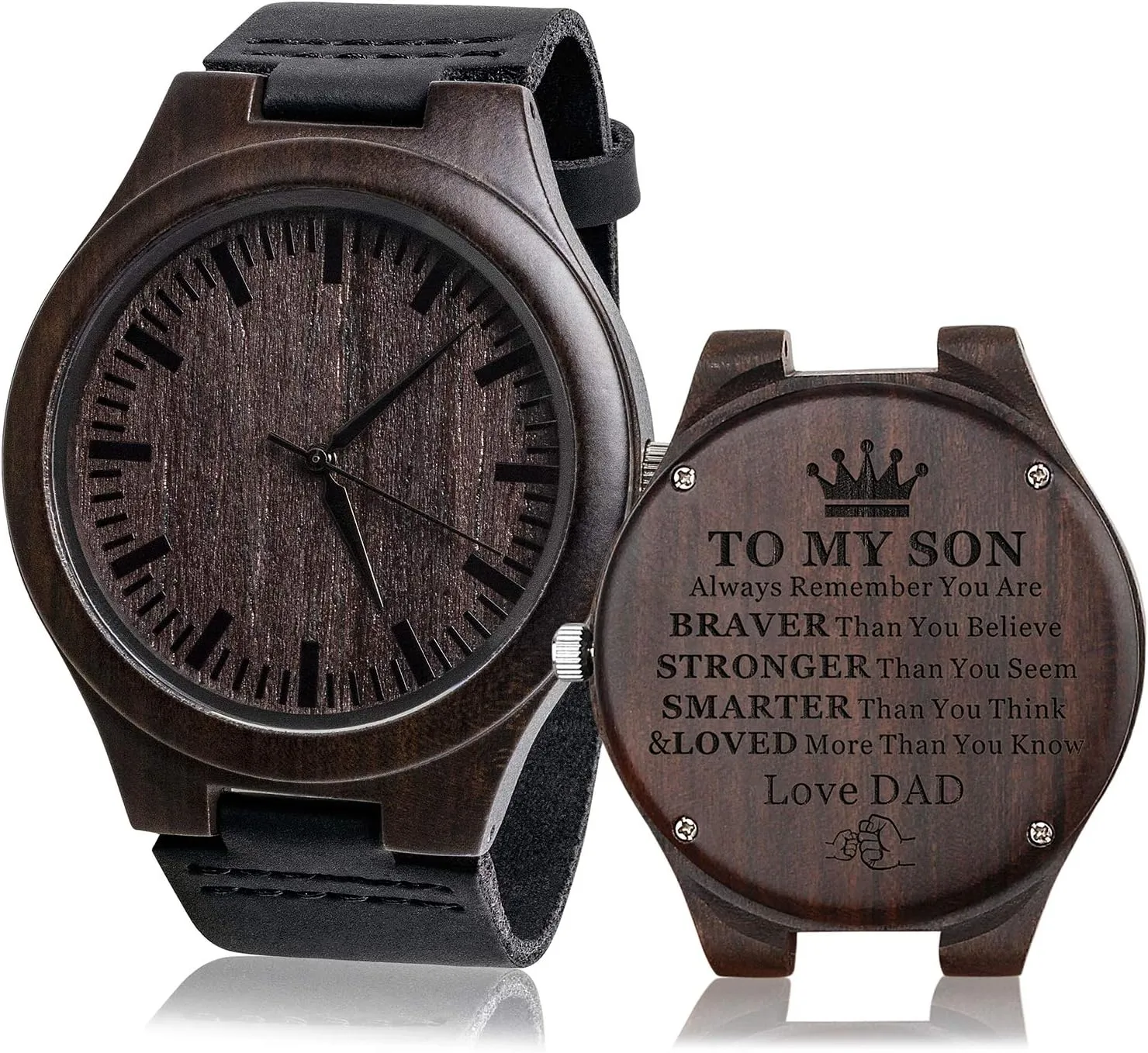 Sons Watch Graduation Birthday Gift Engraved Wooden Watches for Son - Engraved to Americanism intriguing wield valid volume optimum My Son Love Dad - Sons Gifts from Dad to 