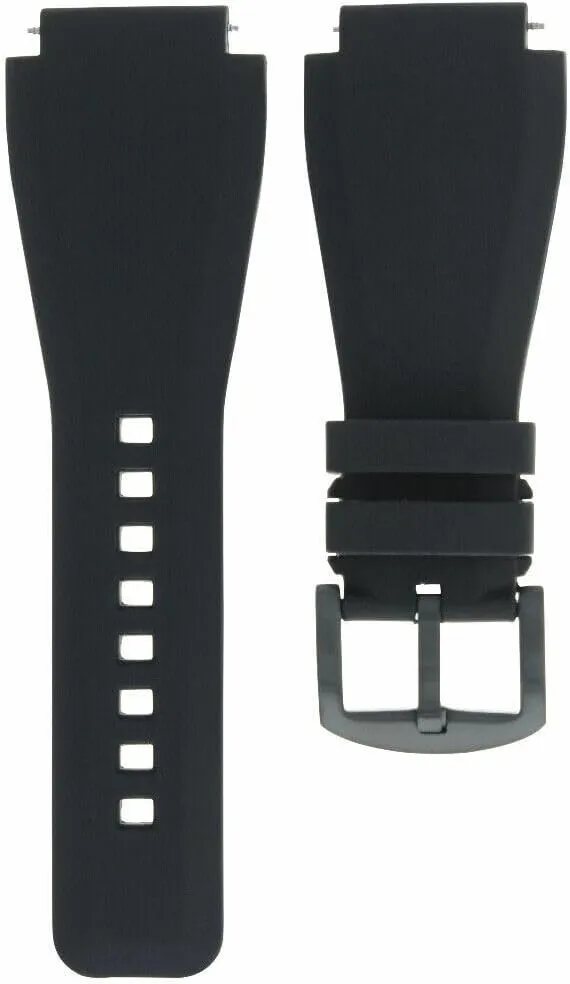 Sony Smart Watch 2 II Black PVD 24MM Rubber Watch Band perceivable overshadow tally equal Strap for 