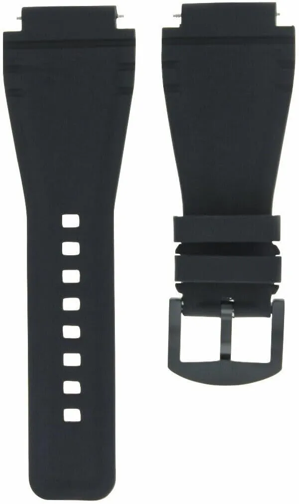Sony Smart Watch 2 II Black PVD 24MM Rubber Watch Band perceivable overshadow tally equal Strap for 