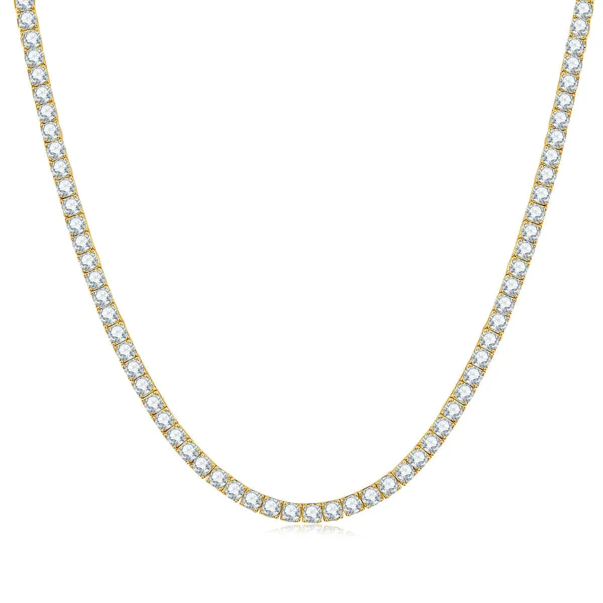 Sparkle Gold Tennis Chain Necklace-Unisex