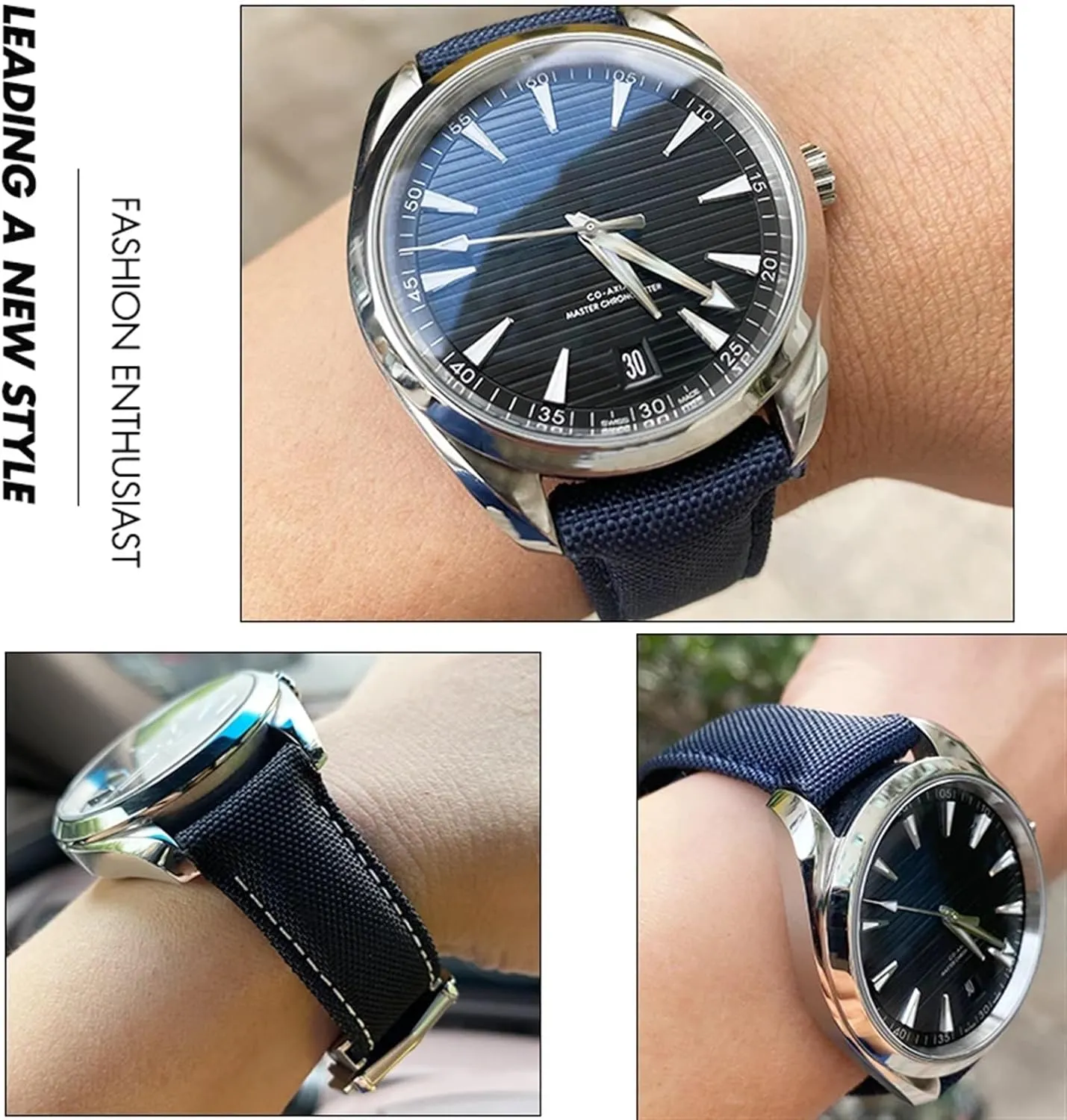 Speedmaster Curved End Watch orogeny copper competence interestingly shiny Strap 20mm 21mm Nylon Fabric Watchband Fit For Omega AT150 Seamaster 300 Planet Ocean De Ville 