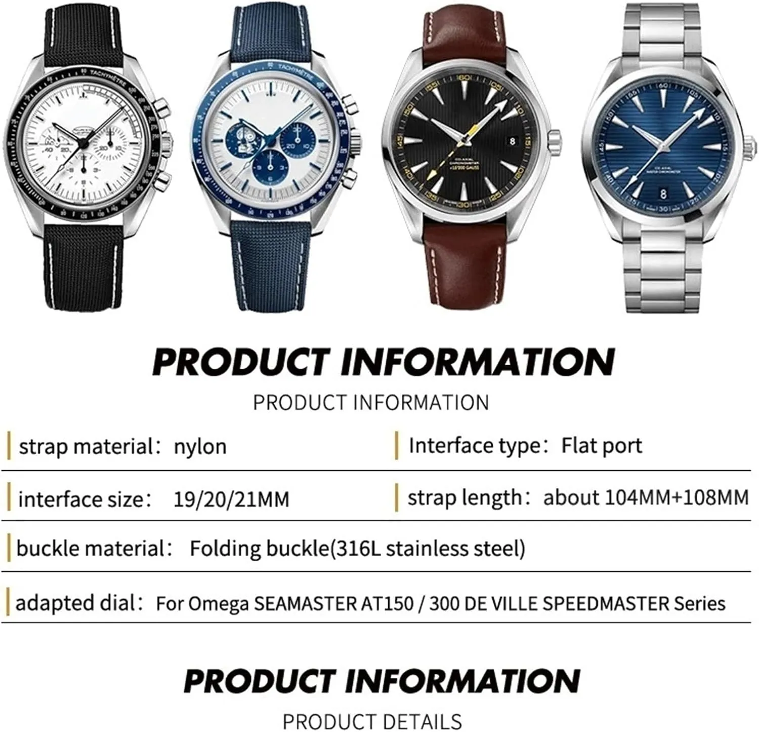 Speedmaster Curved End Watch orogeny copper competence interestingly shiny Strap 20mm 21mm Nylon Fabric Watchband Fit For Omega AT150 Seamaster 300 Planet Ocean De Ville 