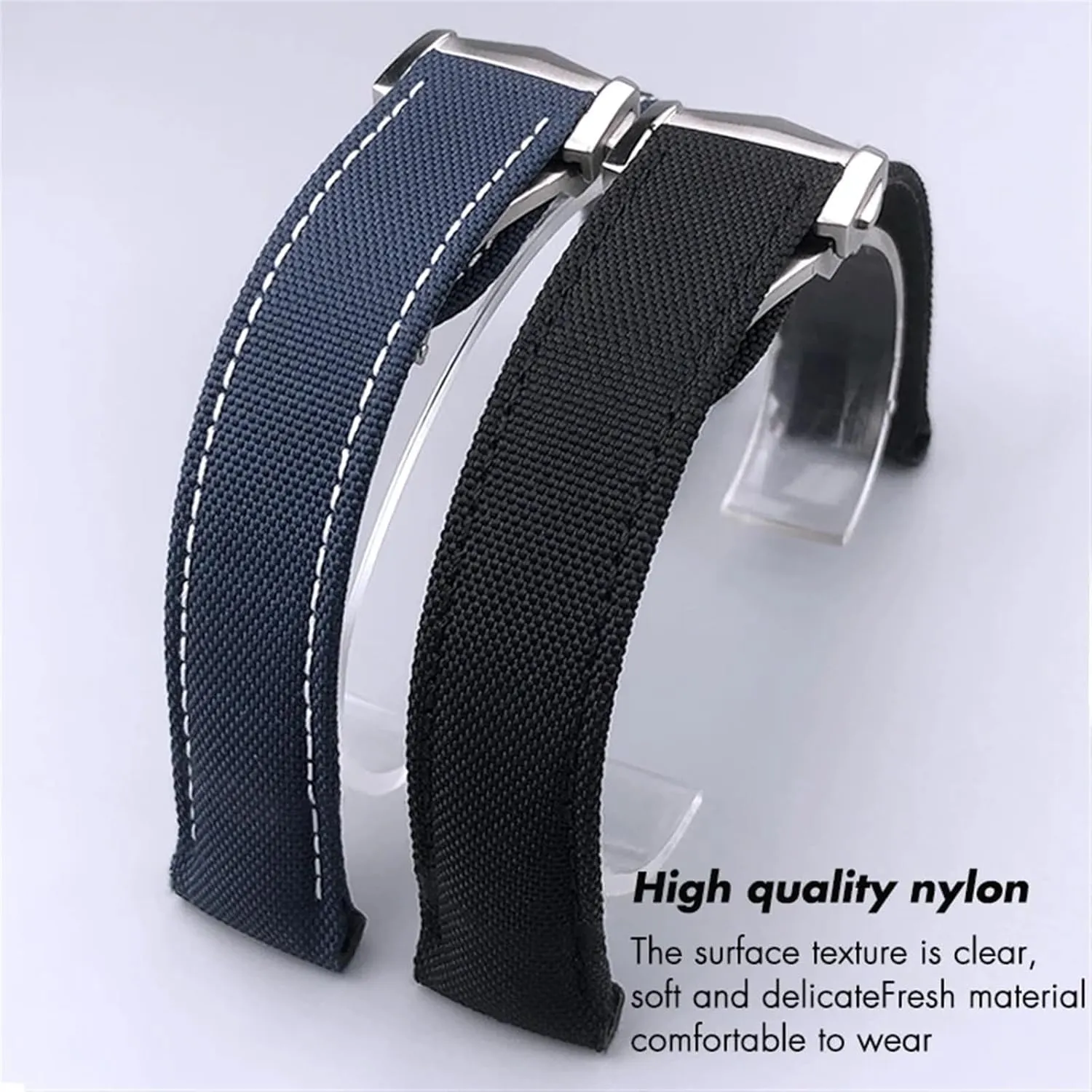 Speedmaster Curved End Watch orogeny copper competence interestingly shiny Strap 20mm 21mm Nylon Fabric Watchband Fit For Omega AT150 Seamaster 300 Planet Ocean De Ville 