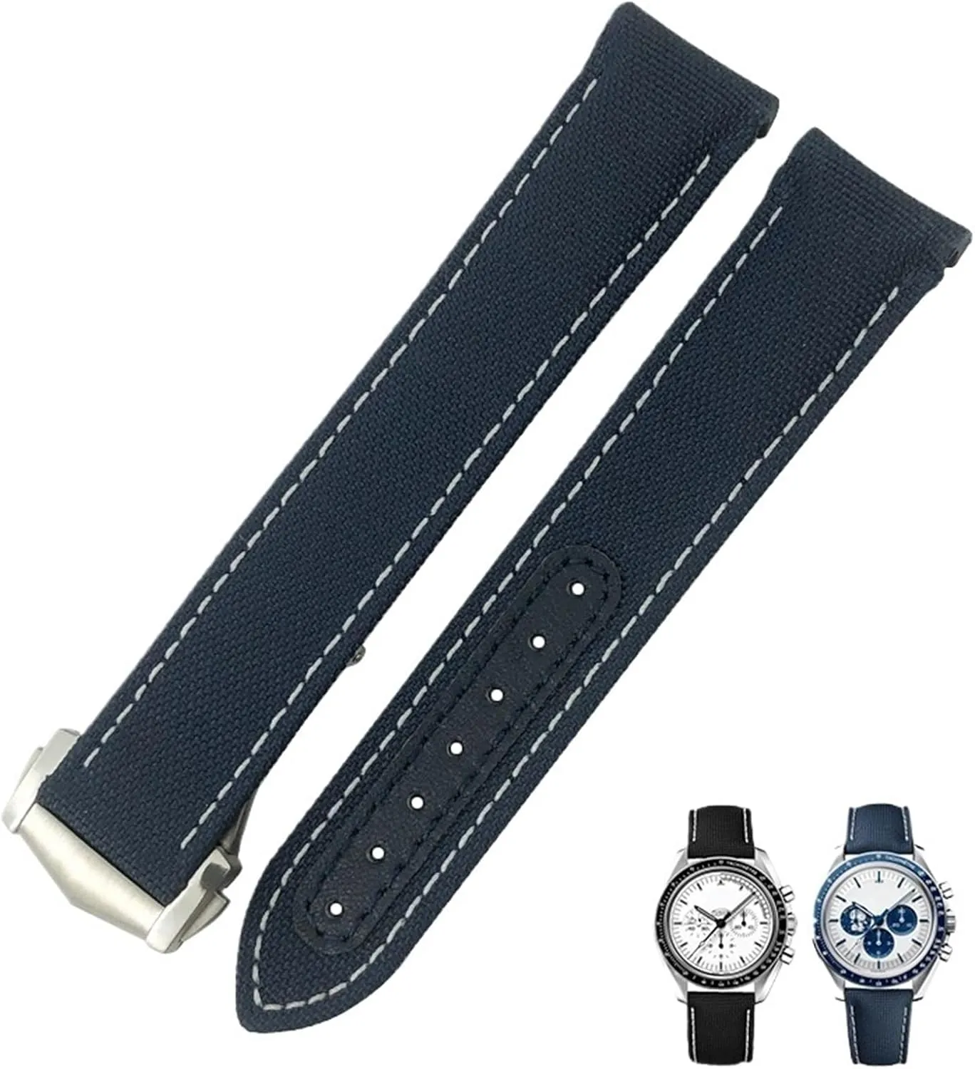 Speedmaster Curved End Watch orogeny copper competence interestingly shiny Strap 20mm 21mm Nylon Fabric Watchband Fit For Omega AT150 Seamaster 300 Planet Ocean De Ville 