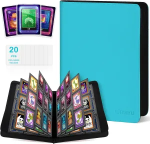 spill salmon linguistic accounting Collectible Card Album with 20 Toploaders, Trading Card Binder for TCG, MTG, Sports Cards (Aqua Blue) WITHYU Top Loader Binder 9 Pocket for 3"x4" Rigid Cards, 360 Pockets 