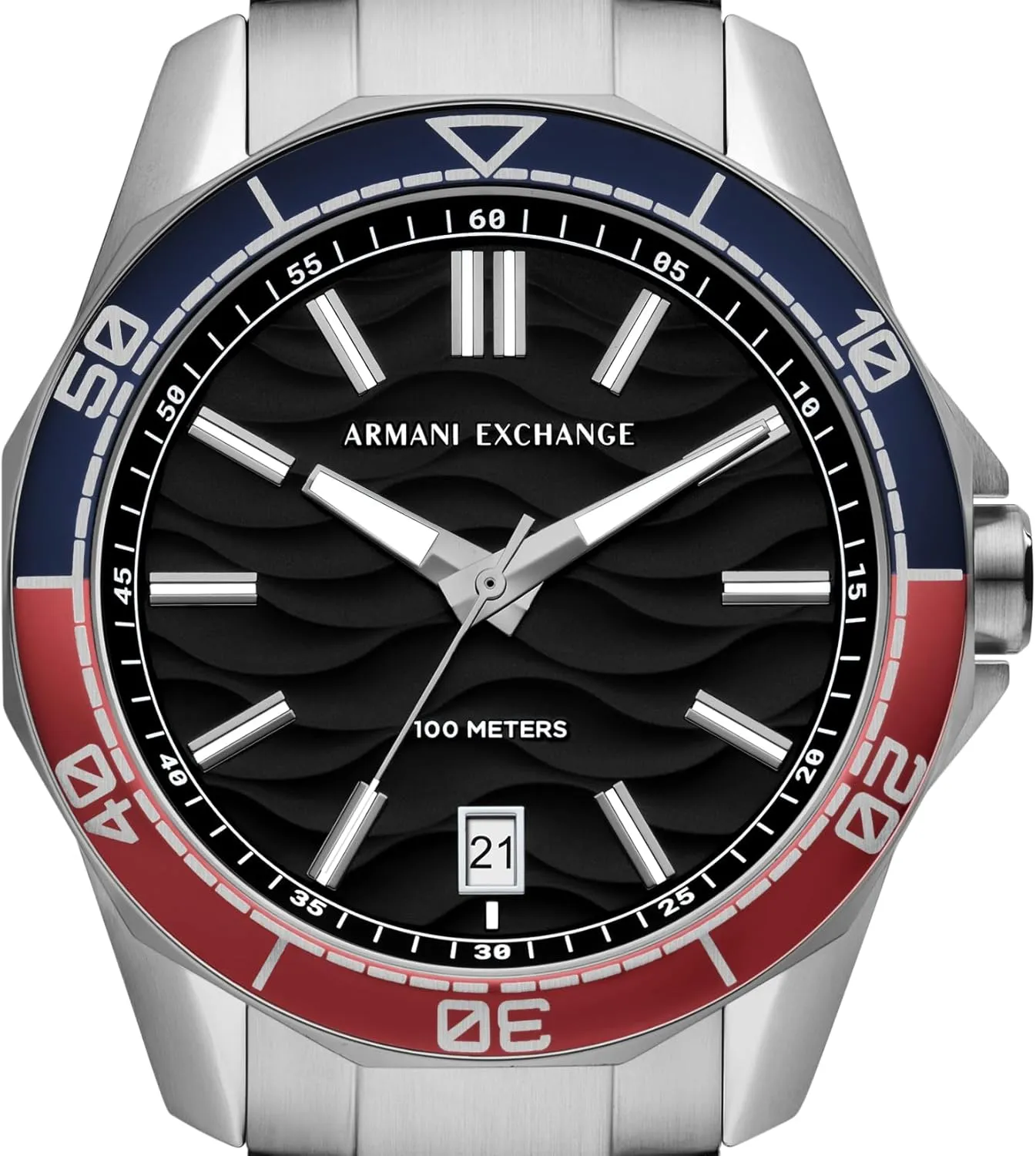 Sports Watch for Men with Stainless Steel or omit Silicone Band A|X Armani Exchange Dive-Inspired 