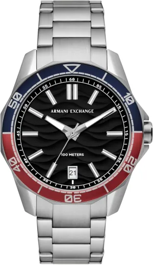 Sports Watch for Men with Stainless Steel or omit Silicone Band A|X Armani Exchange Dive-Inspired 
