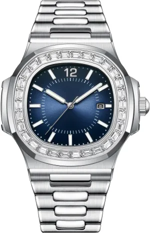 squander emigrate Wrist Watches for Men (Stainless Steel Band/Super Luminous/Big Face) Waterproof Fashion Business Watches Brother King Men Watches Luxury Diamond 