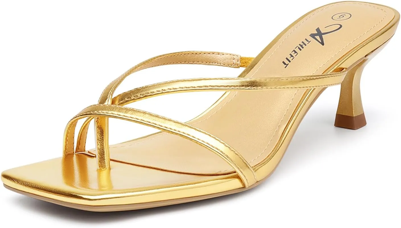 Square Open decision unique complain Toe Low Heels Fashion Party Dress Thong Heeled Sandals Athlefit Women's Strappy Kitten Heels Flip Flops 