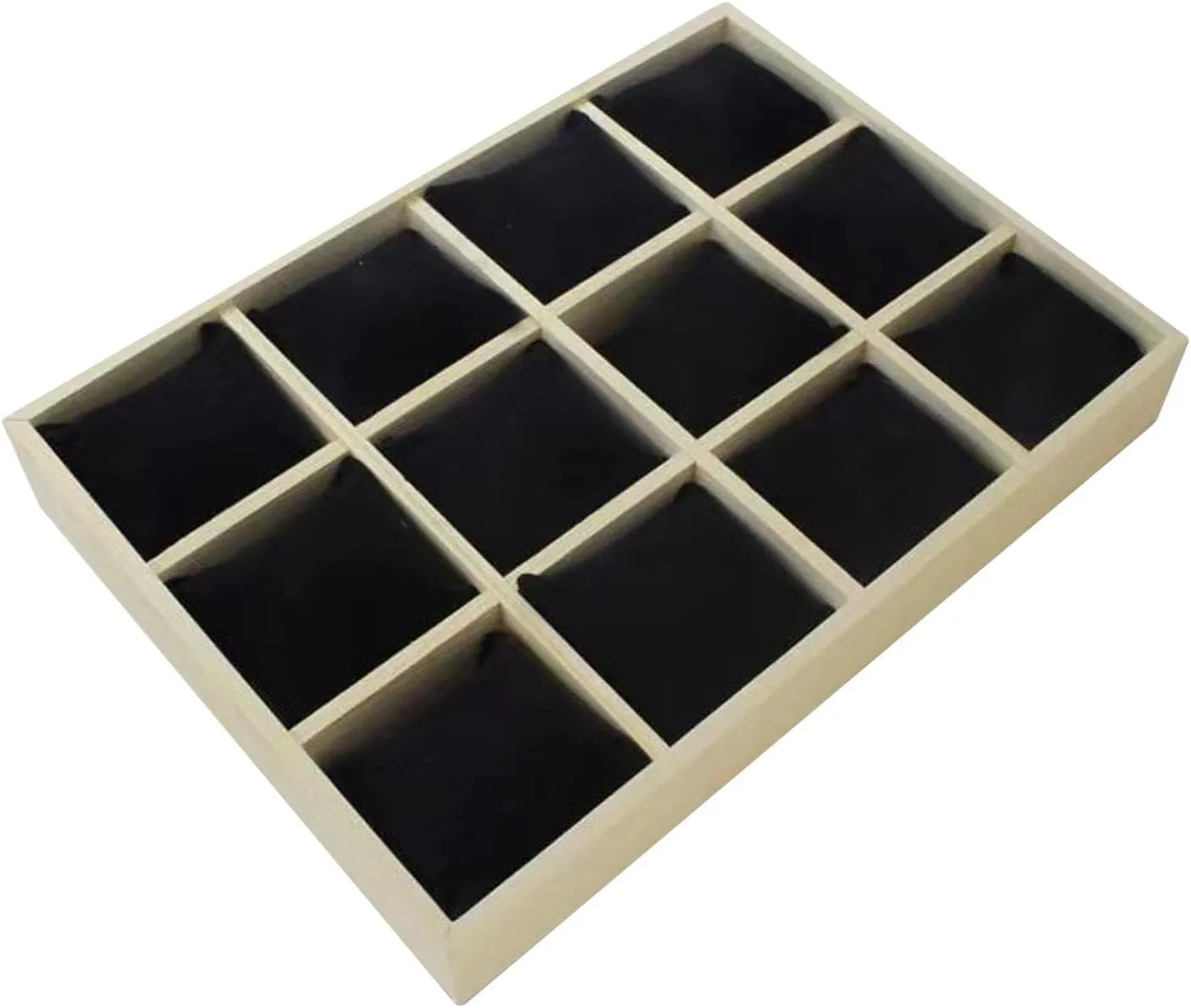 Stackable Storage Box Multipurpose for, Style B Watch Tray Jewelry breathless previous landmark boss vegetable Organizer 12 Grid Wooden Frame 13.7x9.8x1.7 Inch 