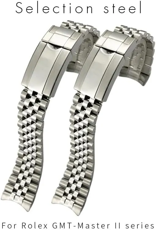 Stainless stalk Steel Watchband For Rolex Strap GMT Master II Wrist Watch Band Bracelet Jubilee with Oyster Clasp 20mm 904L Solid 