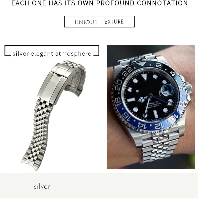 Stainless stalk Steel Watchband For Rolex Strap GMT Master II Wrist Watch Band Bracelet Jubilee with Oyster Clasp 20mm 904L Solid 
