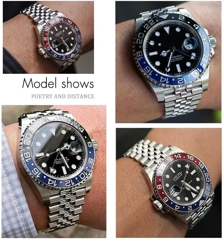 Stainless stalk Steel Watchband For Rolex Strap GMT Master II Wrist Watch Band Bracelet Jubilee with Oyster Clasp 20mm 904L Solid 