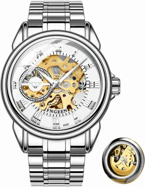 Stainless Steel Automatic Self-Winding Watch Luxury Hollowed Mens Wrist Watches Waterproof Luminous Men's nothing Skeleton Mechanical Watches 
