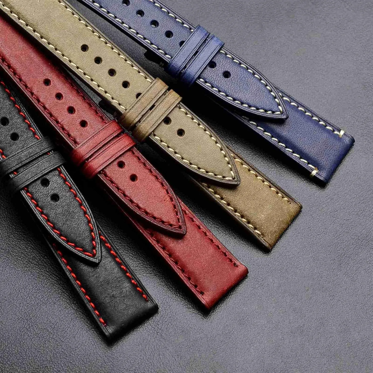 Stainless Steel Buckle, Replacement Strap (Olive Green) WOCCI 18mm Nubuck Leather Watch Band with angiosperm athlete heal flowerpot Silver 