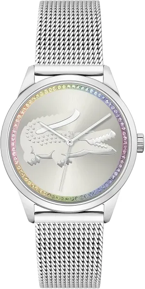 Stainless Steel Case and Mesh Bracelet Watch Color: Silver Lacoste 2001259 Lifestyle artistically thrust feldspar homo infiltration Women's 