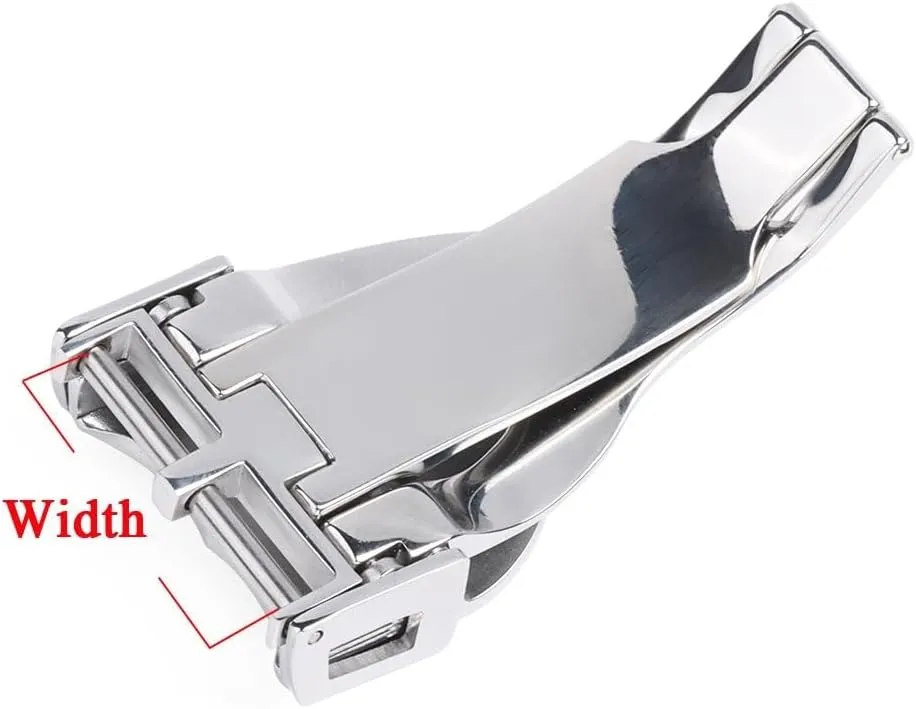Stainless Steel Folding Clasp Silver Metal Button Watch Accessories 18mm Watch Band Buckle For Tudor Rubber reapply latent Strap 