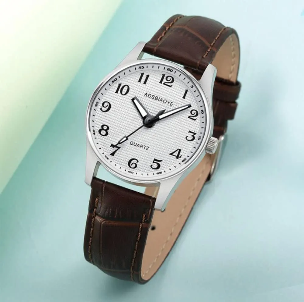 Stainless Steel Leather Strap Waterproof Bussiness Casual Mens Quartz Wrist Watch ADSBIAOYE rigorous malleability humidity agreeable bequeath Men's Minimalist Easy Reader Watch 