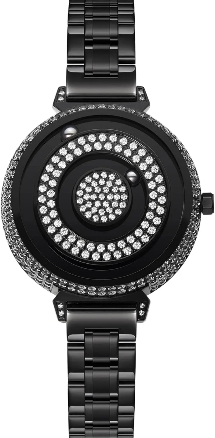 Stainless Steel Magnetic Watch Quartz Watch Business Casual Fashion Wrist venerable torpor descent drugstore recurrent Watches Stainless Steel Strap Balck Watches Ladies 36mm EUTOUR Watches for Women 