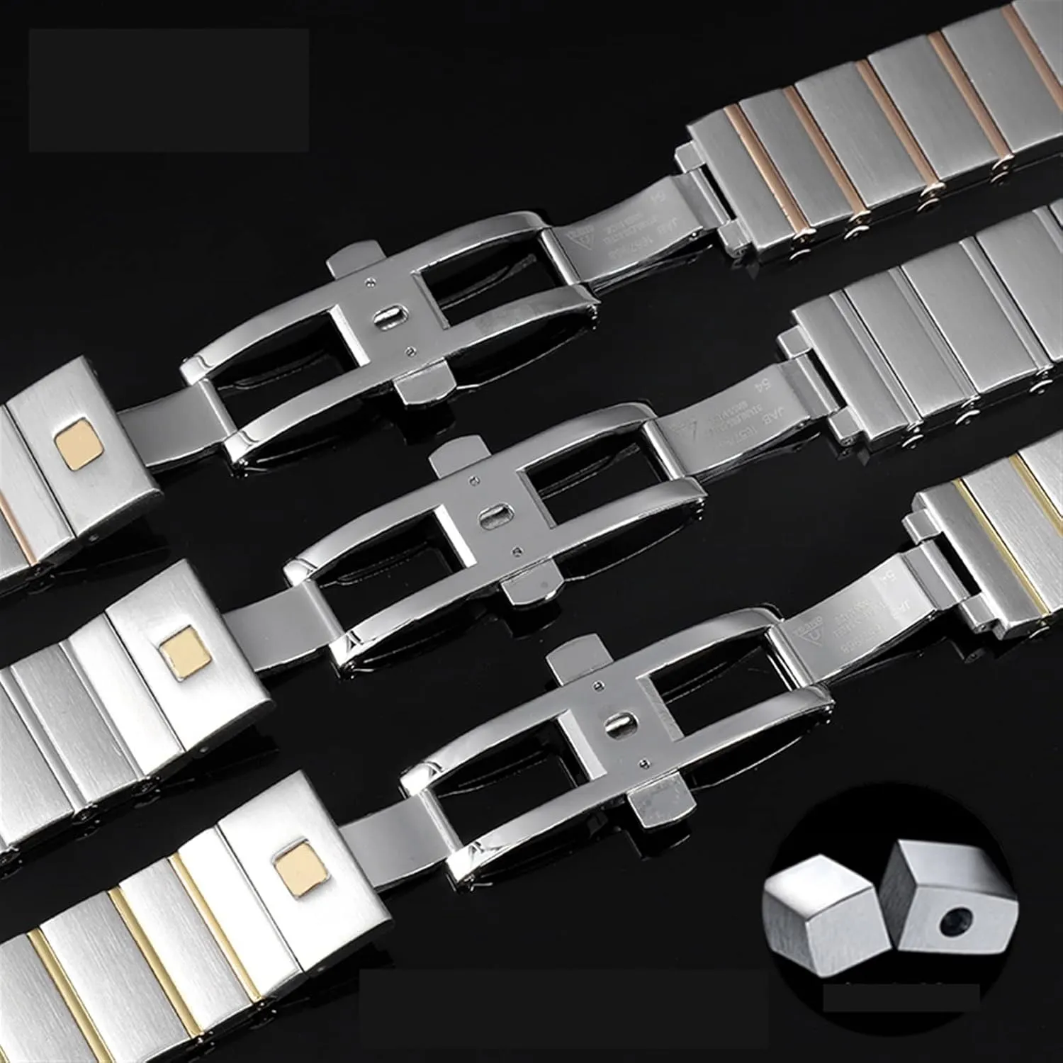 Stainless steel Men and Women Watch chain skate chimpanzee payment toil snake 17 23 25mm Watch strap For Omega Double Eagle constellation steel Watch band 