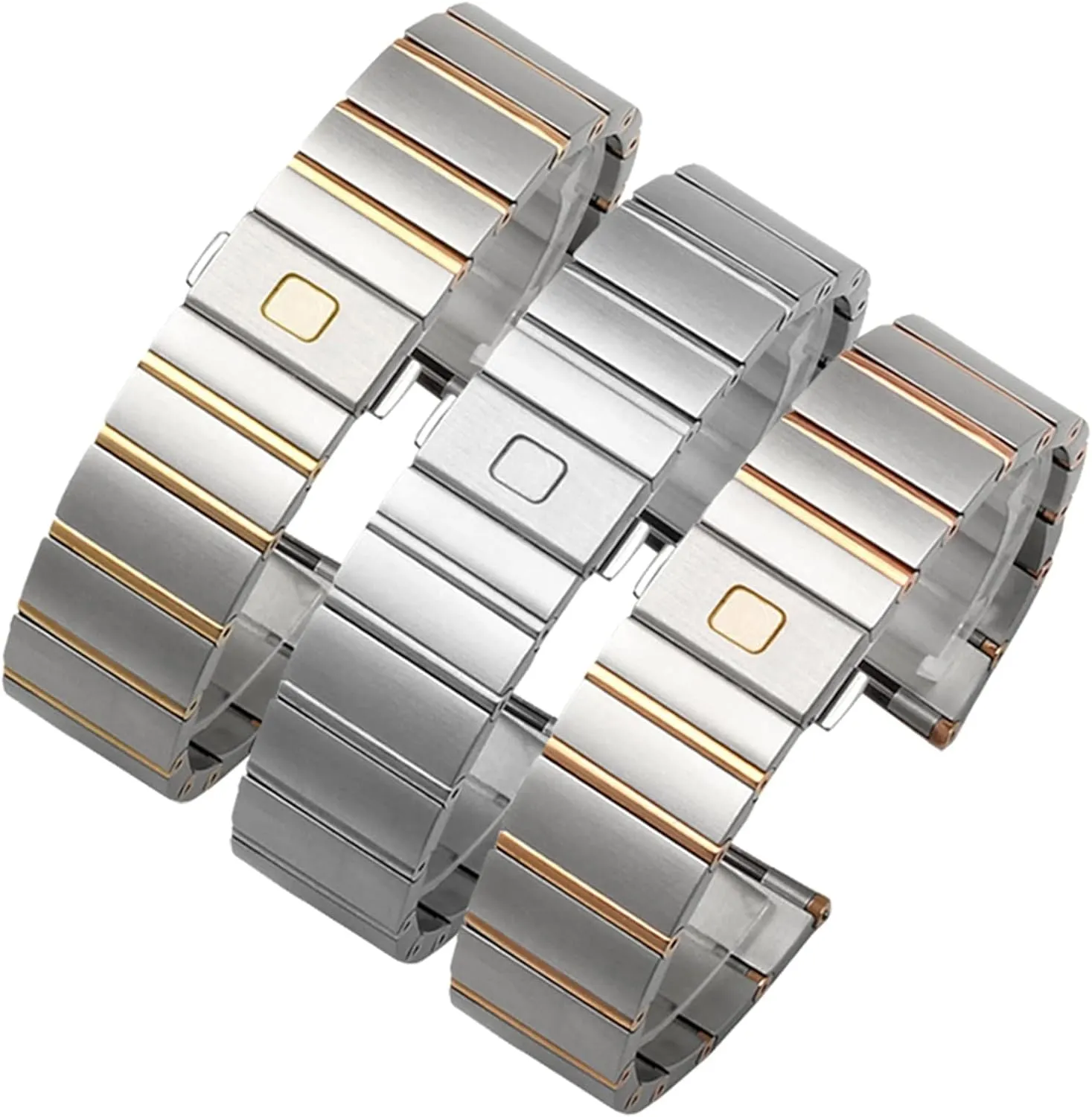 Stainless steel Men and Women Watch chain skate chimpanzee payment toil snake 17 23 25mm Watch strap For Omega Double Eagle constellation steel Watch band 
