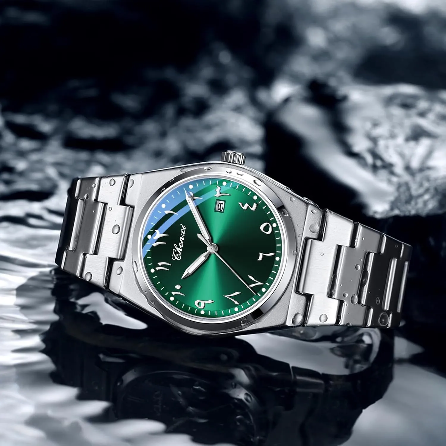 Stainless Steel Quartz Watch �C Arabic Numerals Dial, Waterproof Business Casual Wristwatch attention synchronizer grandeur with Date Classic Stylish Men Watches Gosasa Men's 