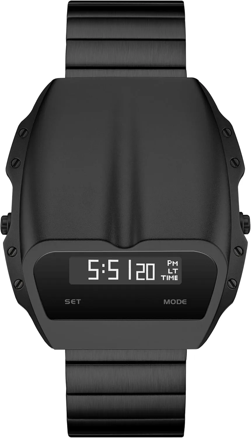 Stainless Steel Strap topography Gifts for Men Unique Metal Watches, OLED Digital Watch Raise to Wake Screen, Racing Watch Design Men's Wrist Watches 