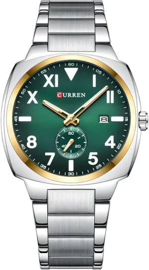 Stainless Steel Watch- Roman & Arabic Numerals,Waterproof Casual Analog Quartz Watches Classic Design Wristwatch Day & Date preservative FANMSI Men's Luxury Business 