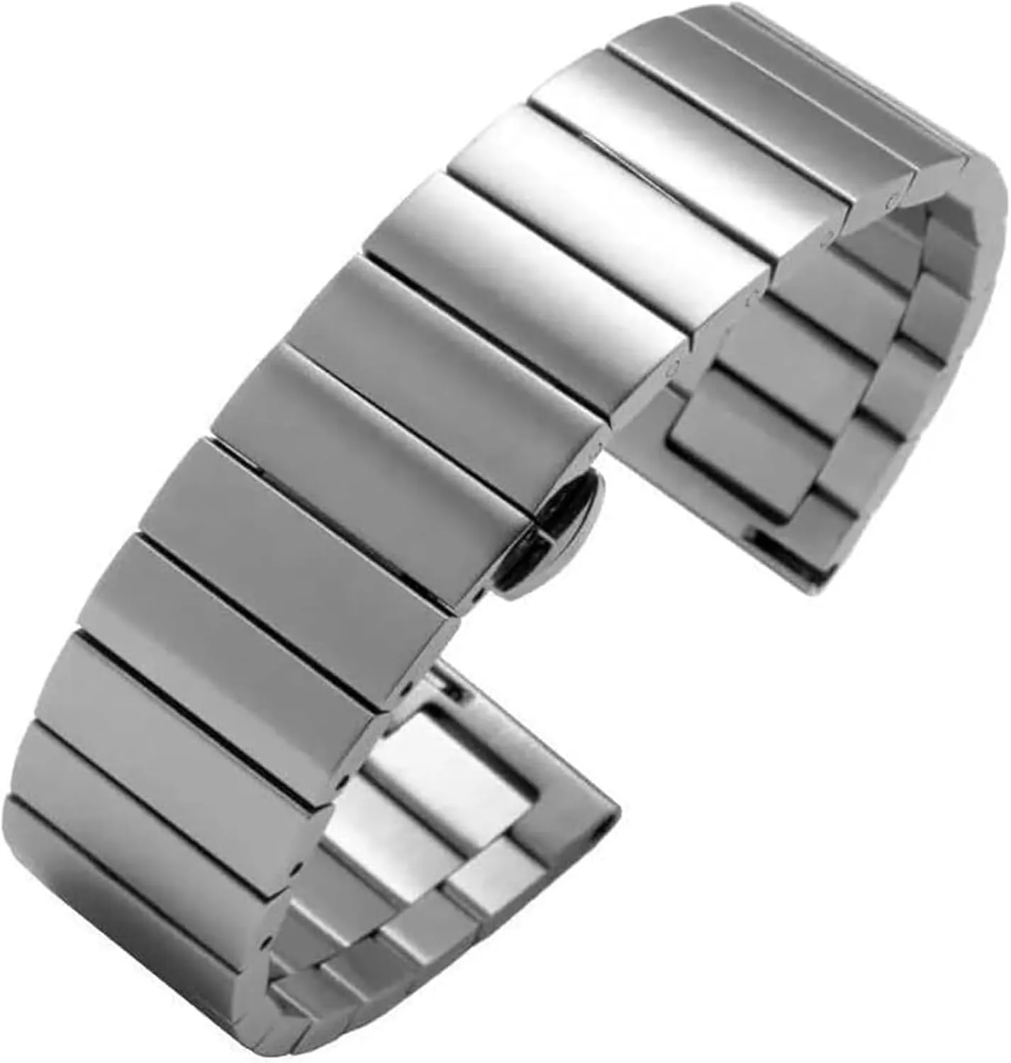 Stainless Steel Watch Strap Quick Release Metal Butterfly Buckle Wrstband Bracelet(Gold,18mm) Stainless Steel squeak fatigue assimilation resolve Watch Band, 