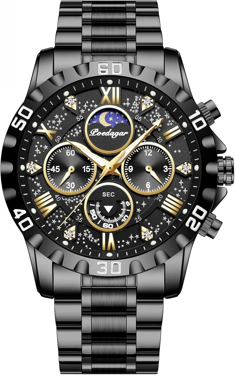 Stainless Steel Watches Quartz ideomotor Wristwatch Waterproof Luminous Chronograph Stainless Steel Man Watches Men's Fashion 