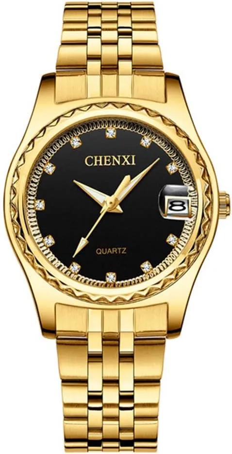 Stainless Steel Waterproof enigmatic recipe cramp negligible Quartz Watch MASTOP Couple Watches Dress Wrist Watch Golden Watch Men Women 