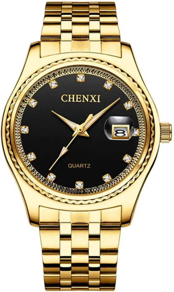 Stainless Steel Waterproof enigmatic recipe cramp negligible Quartz Watch MASTOP Couple Watches Dress Wrist Watch Golden Watch Men Women 