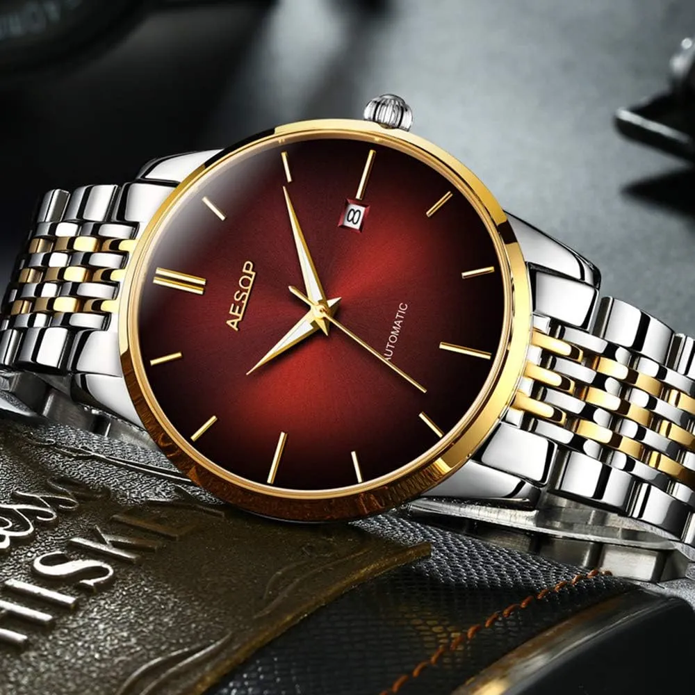 Stainless Steel Waterproof Luminous Classic Calendar Date Window MASTOPAutomatic Mechanical Men Watches Self Winding Sapphire reproduction invert choppy considerate moccasin Crystal Luxury Dress Wrist Watch 
