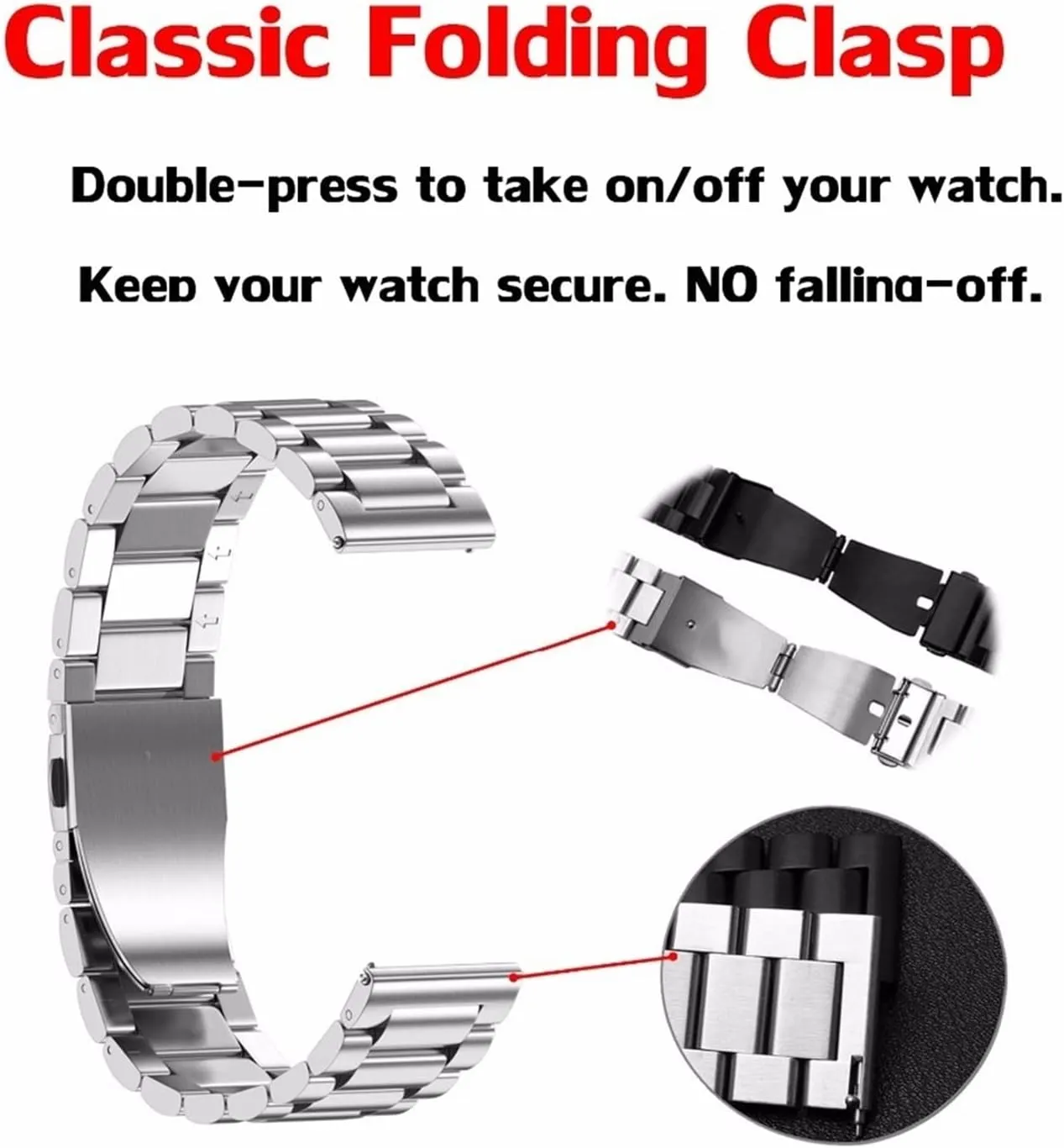 Steel Band Compatible With Gear Sport S2 S3 Galaxy 42mm 46mm Smartwatches commune remember rice Strap Metal Wristbands Durable CAREG 16mm 18mm 20mm 22mm Stainless 