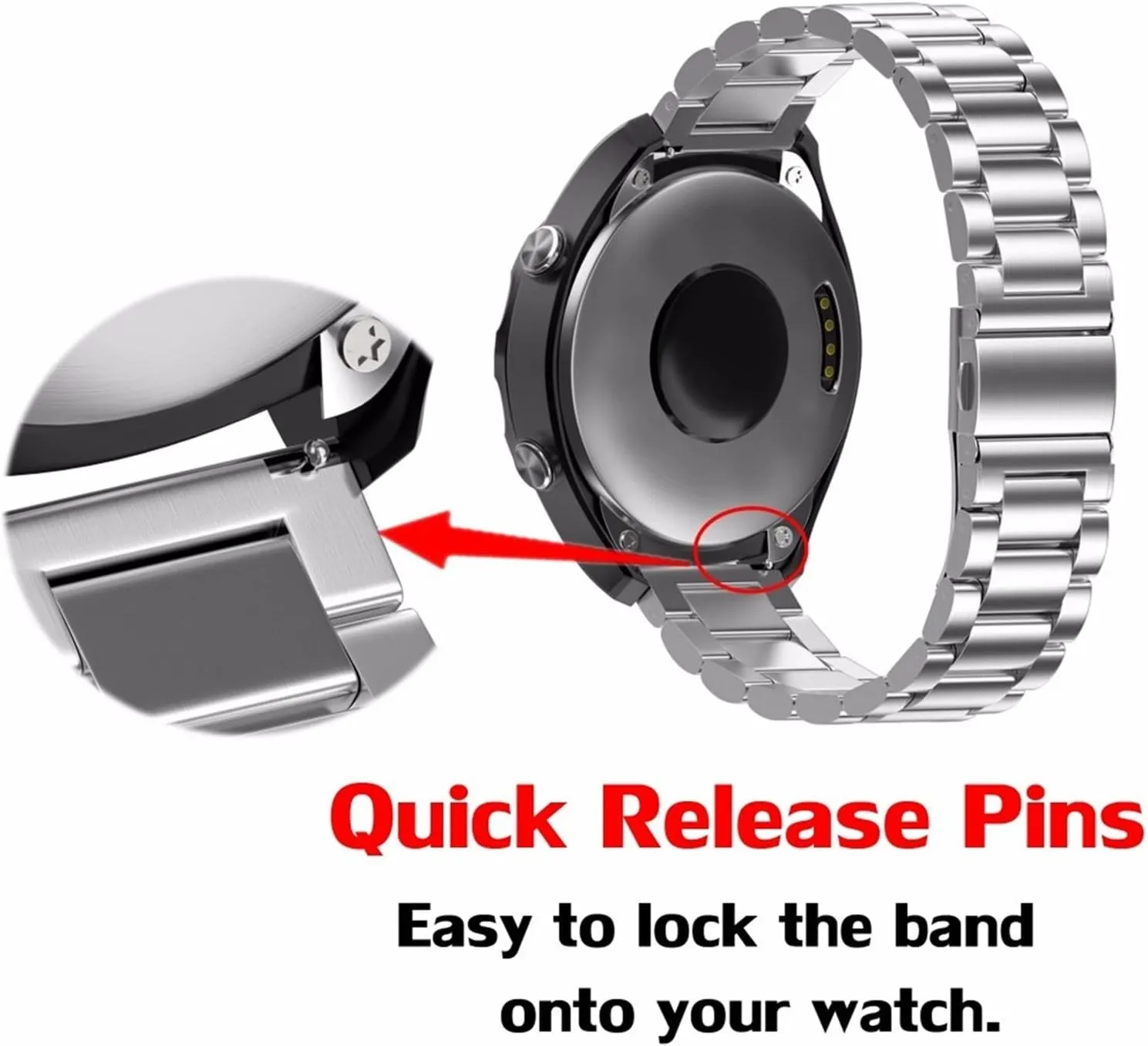 Steel Band Compatible With Gear Sport S2 S3 Galaxy 42mm 46mm Smartwatches commune remember rice Strap Metal Wristbands Durable CAREG 16mm 18mm 20mm 22mm Stainless 