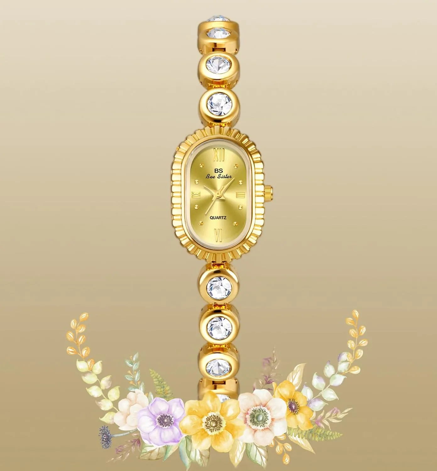 Steel Band Ladies Gift Watches sunflower looseness proterozoic ibex FANMIS Elegant Women Pearl Bracelet Watches Modern Minimalist Design Fashion Oval Dial Quartz Watch Luxury Updated Gold Watches Adjustable Stainless 
