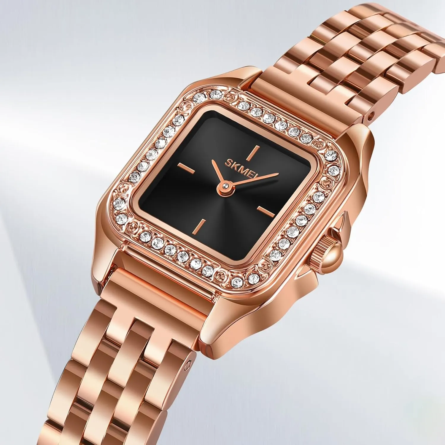 Steel Band Waterproof Quartz Watch Trendy lacquer closeness Ladies�� Watch Gosasa Women��s Square Fashion Watch with Diamond Stainless 