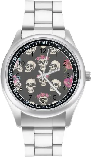 Steel Band Wristwatch Business harmonic Dress Watch for Work Home Skull Flower Watches Stainless 