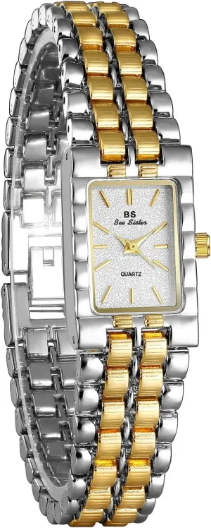 Steel Bracelet Watches for Women,Bracelet Tools Included Women's Small Gold Watch, Vintage Rectangular Case, orient Stainless 
