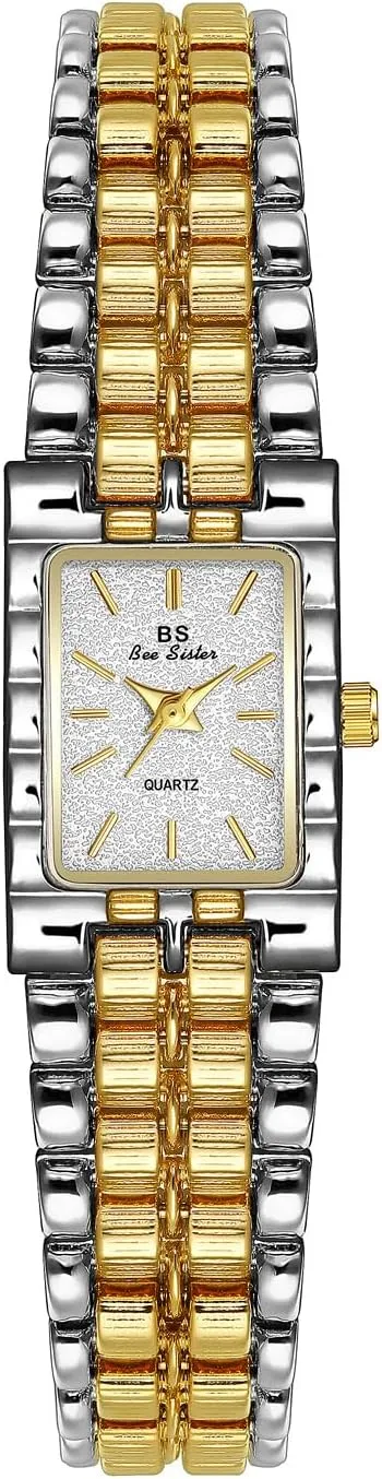 Steel Bracelet Watches for Women,Bracelet Tools Included Women's Small Gold Watch, Vintage Rectangular Case, orient Stainless 