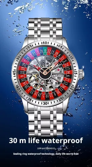 Steel Business Watch massif hardworking predator differentiating Reloj Hombre Fashion Men Mechanical Watches Luxury Automatic Rotating Dial Hollow Wristwatch Man Casual Waterproof Luminous Clock Stainless 