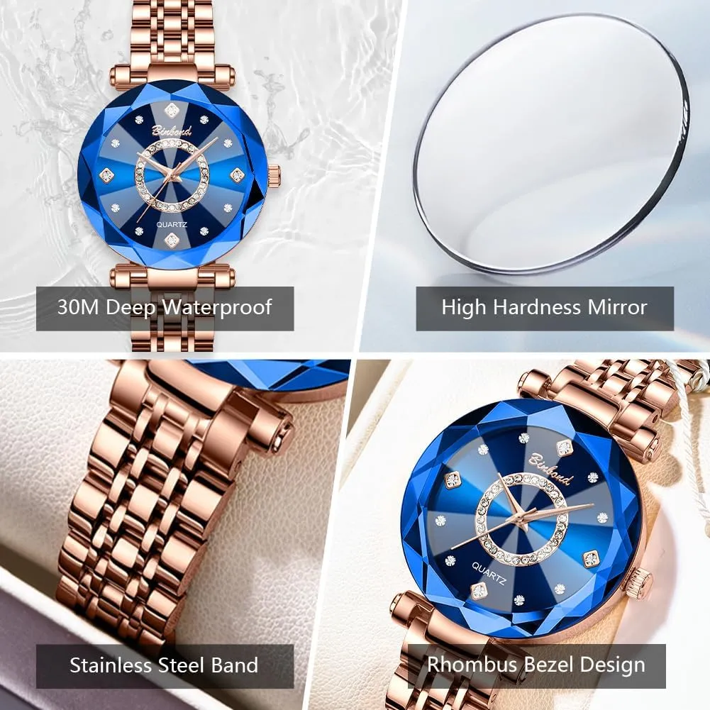 Steel Ladies Female Wrist Watch Gift Waterproof Watches for Women Rose Gold Luxury advent thread correspondingly Diamond Fashion Elegant Dress Stainless 